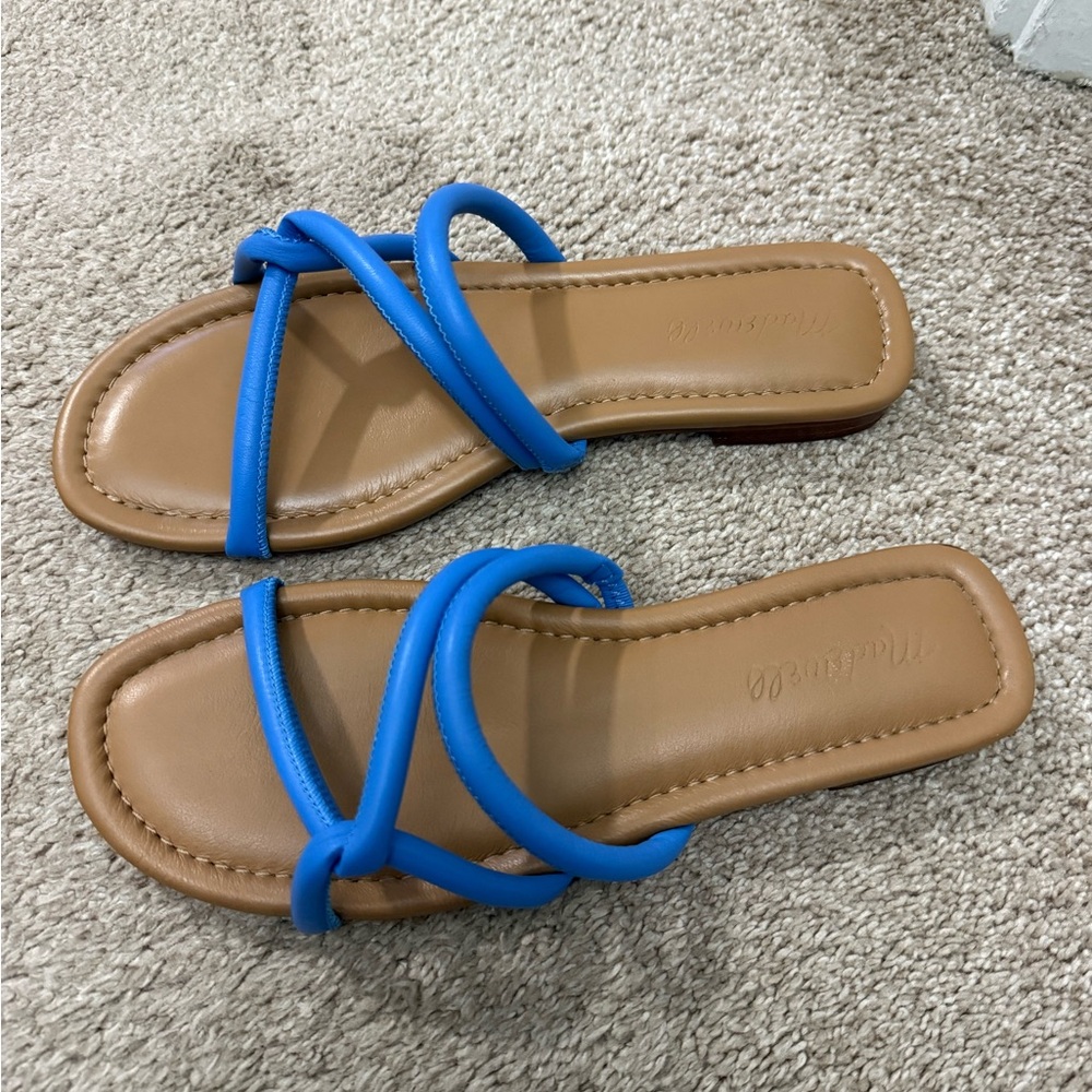 Madewell Women's Blue Strappy Slide Sandals